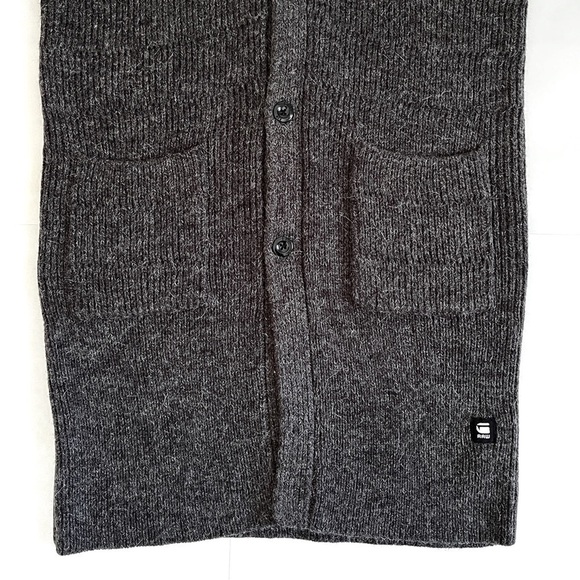 G-star Raw Wool Alpaca Oversized Longline Button Down Knit Cardigan Sweater - Picture 9 of 13